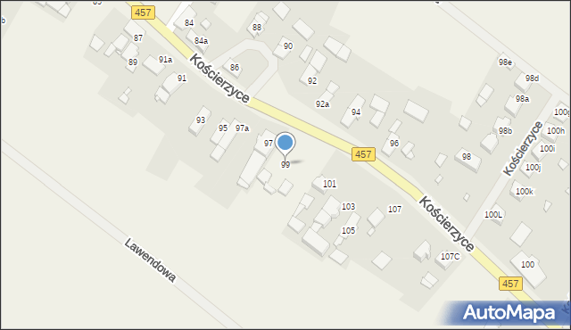 Kościerzyce, Kościerzyce, 99, mapa Kościerzyce