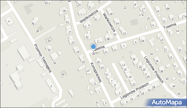 Kościerzyna, Konopnickiej Marii, 20, mapa Kościerzyna