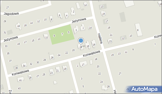 Kościerzyna, Konwaliowa, 18, mapa Kościerzyna