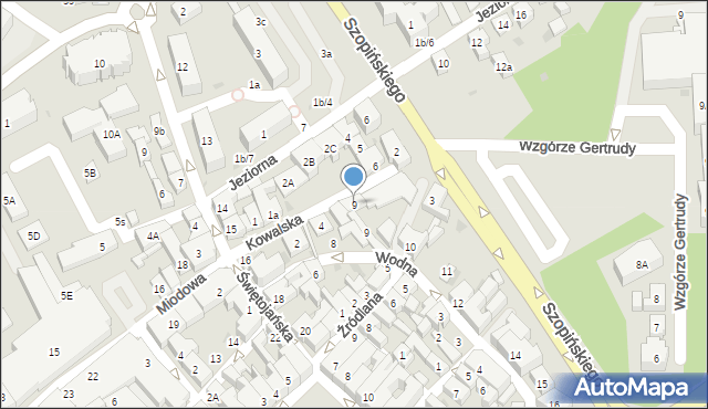 Kościerzyna, Kowalska, 9, mapa Kościerzyna