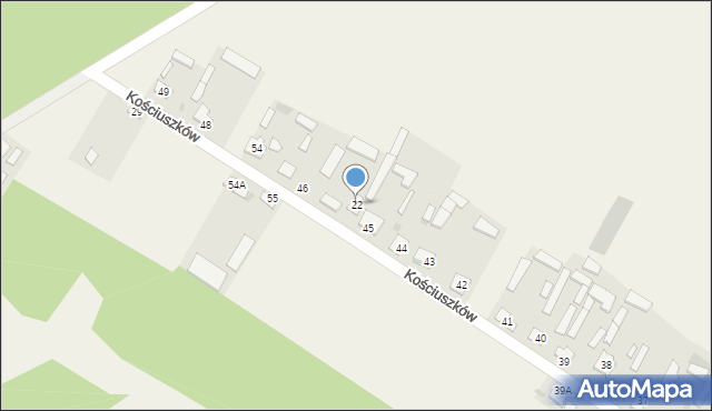 Kościuszków, Kościuszków, 22, mapa Kościuszków
