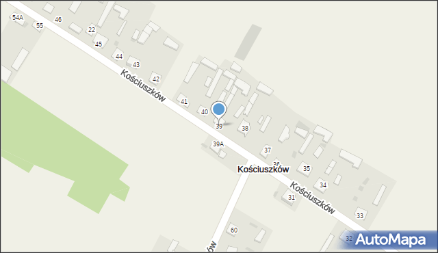 Kościuszków, Kościuszków, 39, mapa Kościuszków