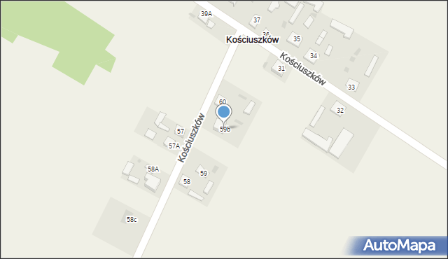 Kościuszków, Kościuszków, 59b, mapa Kościuszków