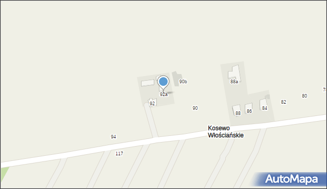 Kosewo, Kosewo, 92a, mapa Kosewo