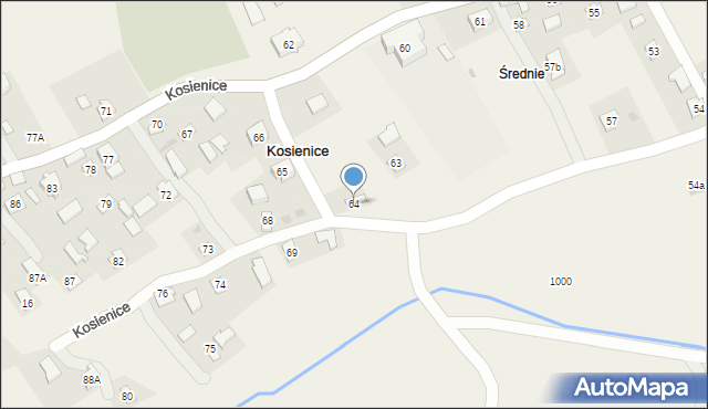 Kosienice, Kosienice, 64, mapa Kosienice