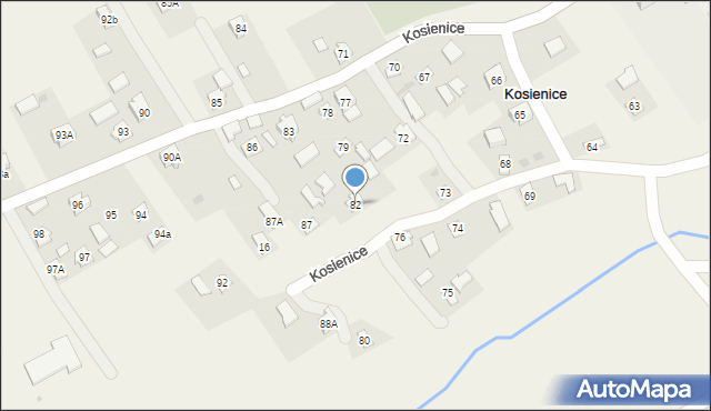 Kosienice, Kosienice, 82, mapa Kosienice