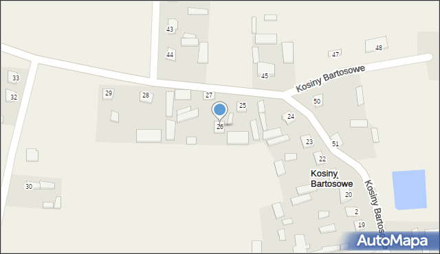 Kosiny Bartosowe, Kosiny Bartosowe, 26, mapa Kosiny Bartosowe