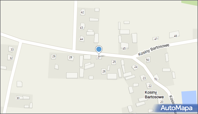 Kosiny Bartosowe, Kosiny Bartosowe, 27, mapa Kosiny Bartosowe