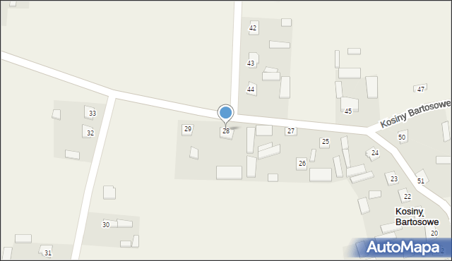 Kosiny Bartosowe, Kosiny Bartosowe, 28, mapa Kosiny Bartosowe