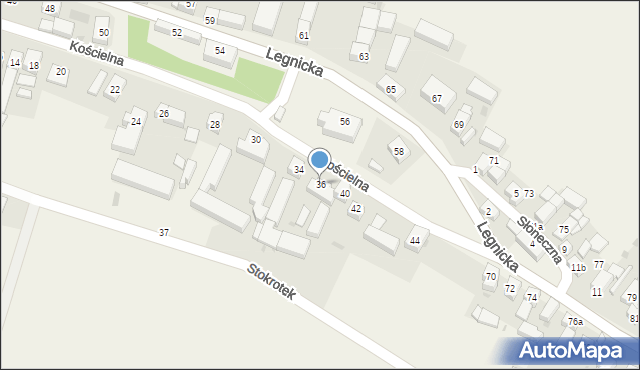 Koskowice, Kościelna, 36, mapa Koskowice