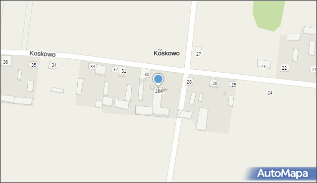 Koskowo, Koskowo, 28A, mapa Koskowo