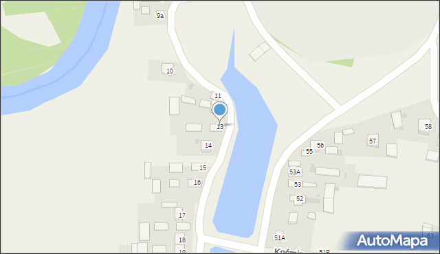 Kośmin, Kośmin, 13, mapa Kośmin