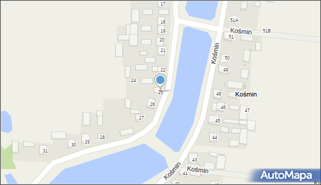 Kośmin, Kośmin, 25, mapa Kośmin