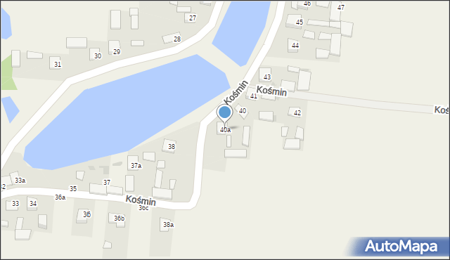 Kośmin, Kośmin, 40a, mapa Kośmin