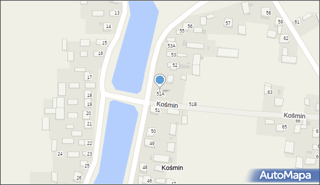 Kośmin, Kośmin, 52a, mapa Kośmin
