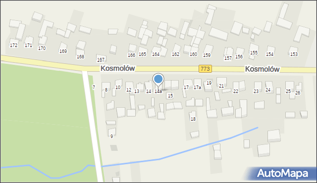 Kosmolów, Kosmolów, 14a, mapa Kosmolów