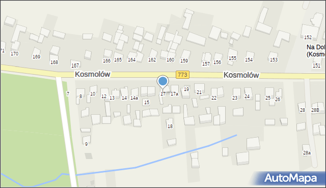 Kosmolów, Kosmolów, 17, mapa Kosmolów