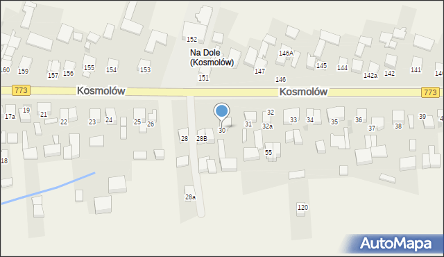 Kosmolów, Kosmolów, 30, mapa Kosmolów