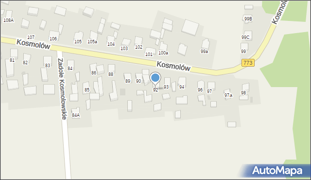 Kosmolów, Kosmolów, 92, mapa Kosmolów