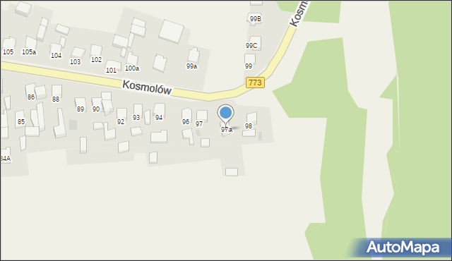 Kosmolów, Kosmolów, 97a, mapa Kosmolów