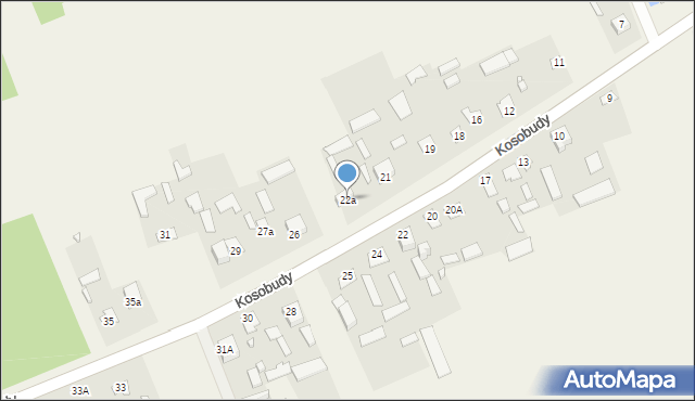 Kosobudy, Kosobudy, 22a, mapa Kosobudy