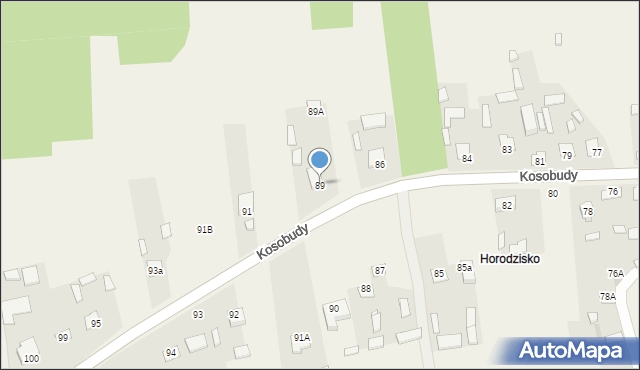 Kosobudy, Kosobudy, 89, mapa Kosobudy