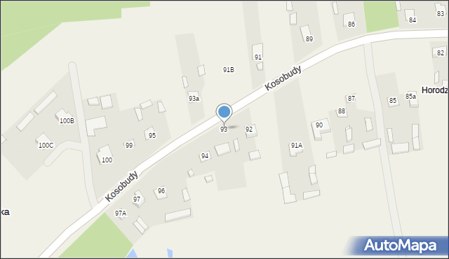 Kosobudy, Kosobudy, 93, mapa Kosobudy
