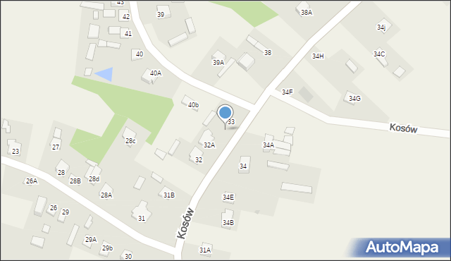 Kosów, Kosów, 33a, mapa Kosów