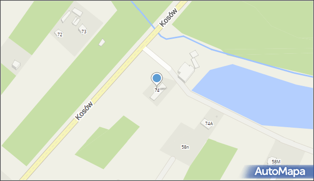 Kosów, Kosów, 74, mapa Kosów