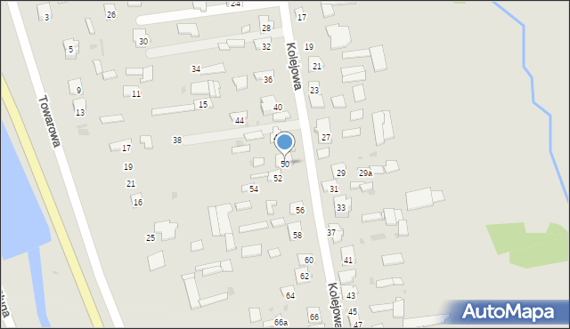 Kosów Lacki, Kolejowa, 50, mapa Kosów Lacki