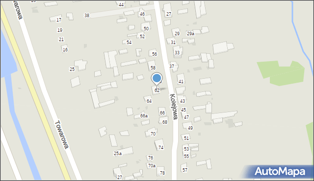 Kosów Lacki, Kolejowa, 62, mapa Kosów Lacki