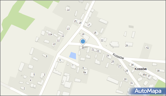 Kossów, Kossów, 20, mapa Kossów
