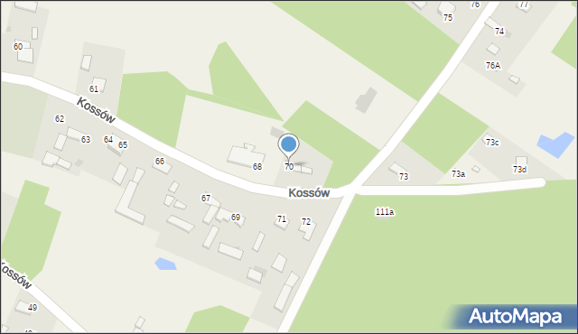 Kossów, Kossów, 70, mapa Kossów