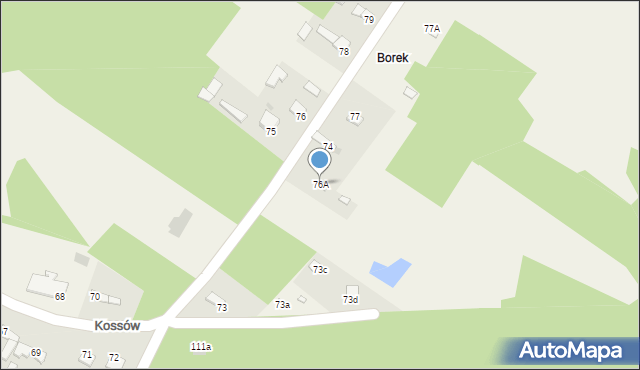 Kossów, Kossów, 76A, mapa Kossów