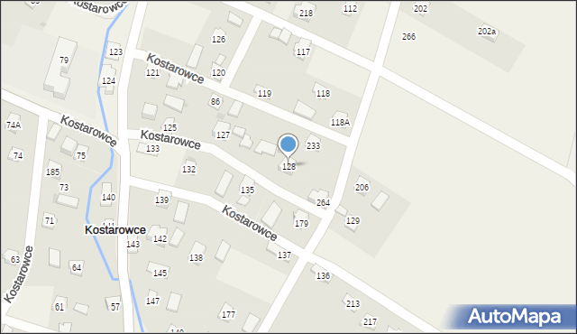 Kostarowce, Kostarowce, 128, mapa Kostarowce