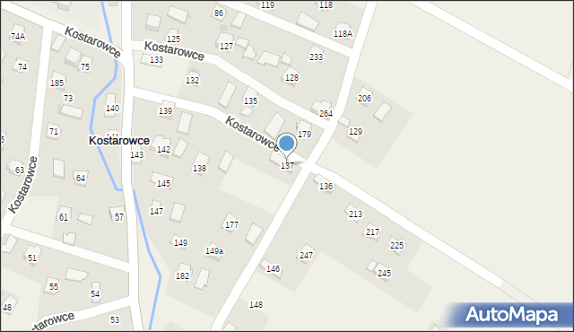 Kostarowce, Kostarowce, 137, mapa Kostarowce