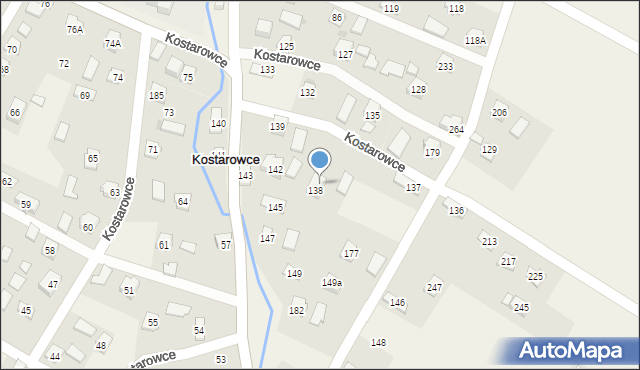 Kostarowce, Kostarowce, 138A, mapa Kostarowce