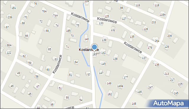 Kostarowce, Kostarowce, 143, mapa Kostarowce