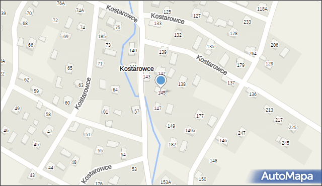Kostarowce, Kostarowce, 145, mapa Kostarowce