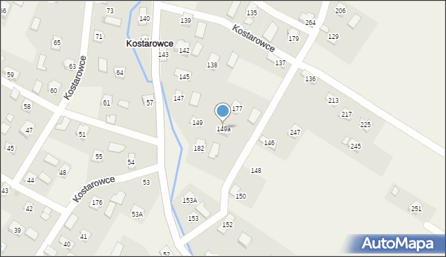 Kostarowce, Kostarowce, 149a, mapa Kostarowce
