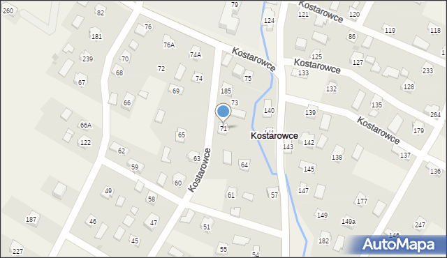 Kostarowce, Kostarowce, 71, mapa Kostarowce