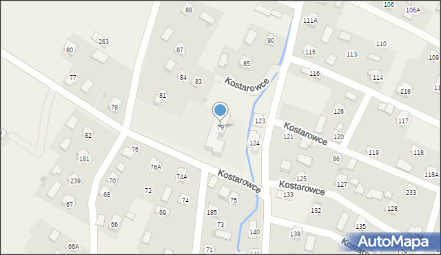 Kostarowce, Kostarowce, 79, mapa Kostarowce