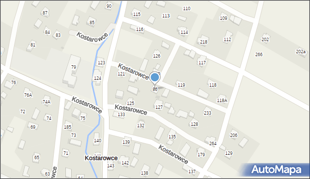 Kostarowce, Kostarowce, 86, mapa Kostarowce