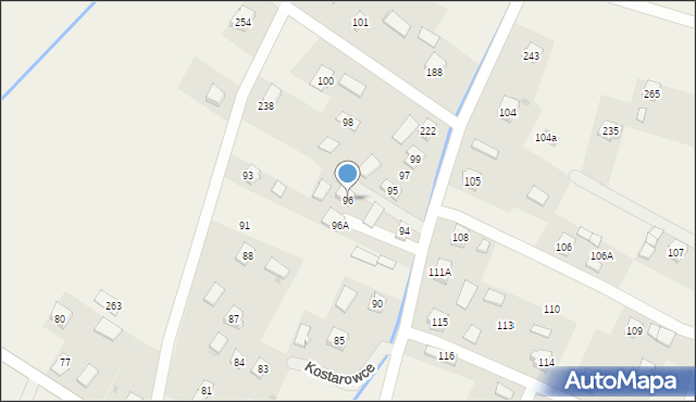 Kostarowce, Kostarowce, 96, mapa Kostarowce