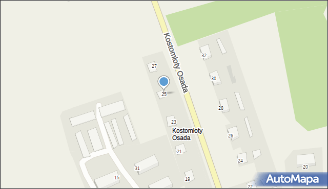 Kostomłoty Osada, Kostomłoty Osada, 25, mapa Kostomłoty Osada