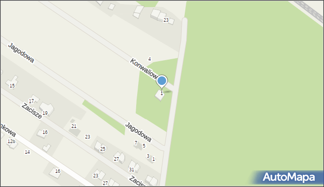 Kostomłoty Pierwsze, Konwaliowa, 1, mapa Kostomłoty Pierwsze