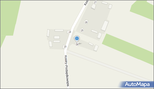 Kostry-Podsędkowięta, Kostry-Podsędkowięta, 24, mapa Kostry-Podsędkowięta
