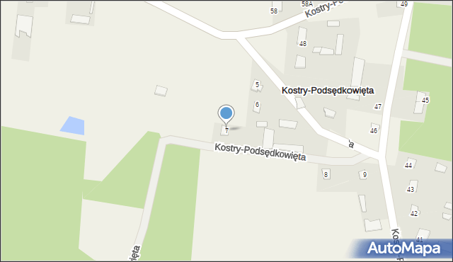 Kostry-Podsędkowięta, Kostry-Podsędkowięta, 7, mapa Kostry-Podsędkowięta