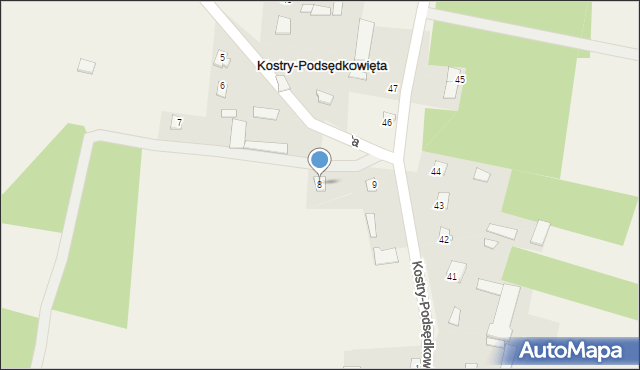 Kostry-Podsędkowięta, Kostry-Podsędkowięta, 8, mapa Kostry-Podsędkowięta