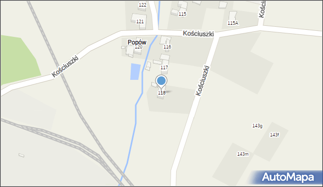 Kostrzyca, Kościuszki Tadeusza, gen., 118, mapa Kostrzyca